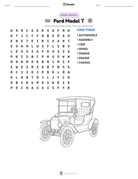 Ford Model T printable worksheet preview