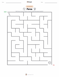 Aperçu de la feuille de travail imprimable Force