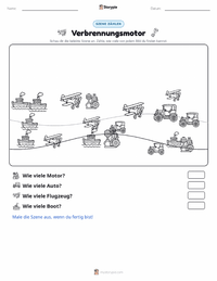 Verbrennungsmotor druckbare Arbeitsblatt Vorschau