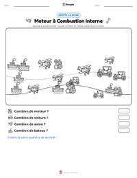 Aperçu de la feuille de travail imprimable Moteur à combustion interne
