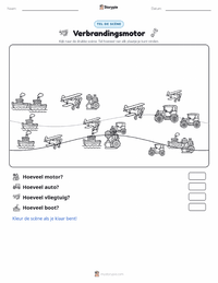 Verbrandingsmotor afdrukbare werkblad voorbeeld