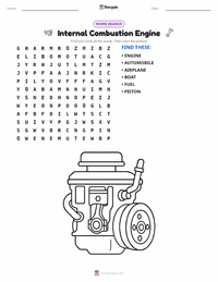 Internal Combustion Engine printable worksheet preview