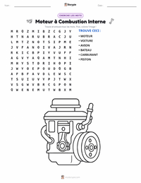 Aperçu de la feuille de travail imprimable Moteur à combustion interne