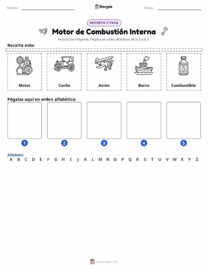 Cortar y Pegar el Alfabeto