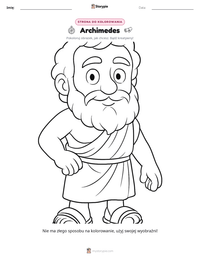 Strona do kolorowania Archimedes dla dzieci