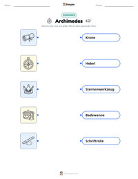 Archimedes druckbare Arbeitsblatt für Kinder