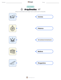 Hoja de trabajo imprimible de Arquímedes para niños