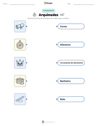 Folha de atividades imprimível Arquimedes para crianças