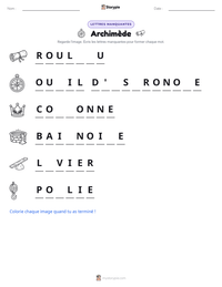 Aperçu de la feuille de travail imprimable Archimède