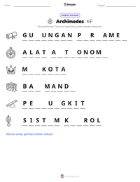 Prabaca lembar kerja cetak Archimedes