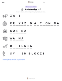 Podgląd drukowalnego arkusza ćwiczeń Archimedes