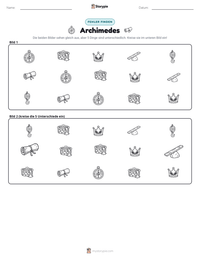 Archimedes druckbare Arbeitsblatt Vorschau