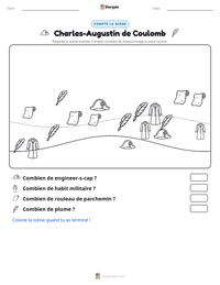 Aperçu de la feuille de travail imprimable Charles-Augustin de Coulomb