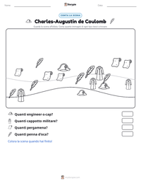 Anteprima della scheda stampabile di Charles-Augustin de Coulomb