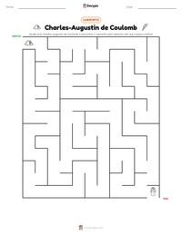 Prévia da folha de atividades imprimível Charles-Augustin de Coulomb