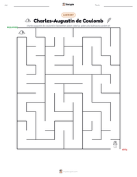 Charles-Augustin de Coulomb yazdırılabilir çalışma sayfası önizlemesi