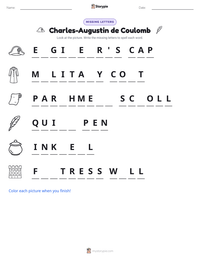 Charles-Augustin de Coulomb printable worksheet preview