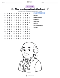 Prévia da folha de atividades imprimível Charles-Augustin de Coulomb