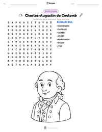 Charles-Augustin de Coulomb yazdırılabilir çalışma sayfası önizlemesi