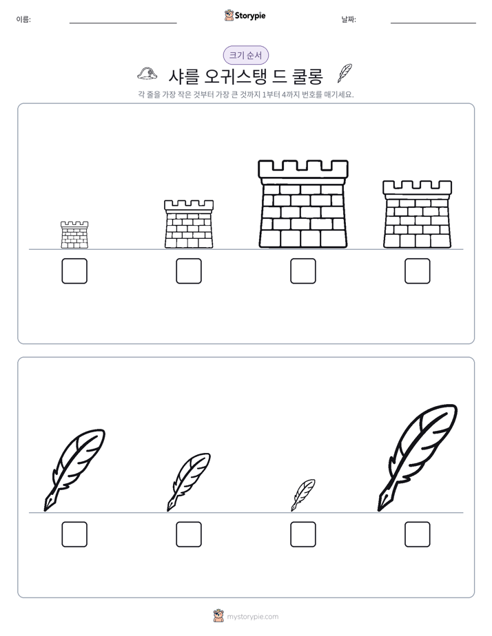 크기 순서