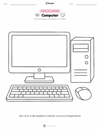Pagina da colorare di Computer per bambini