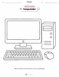 Página de colorir Computador para crianças