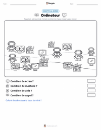 Aperçu de la feuille de travail imprimable Ordinateur