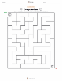 Vista previa de la hoja de trabajo imprimible de Computadora