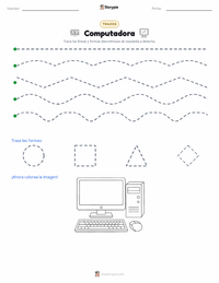 Vista previa de la hoja de trabajo imprimible de Computadora