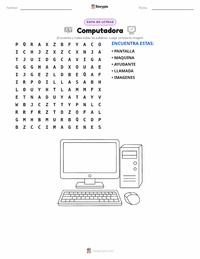 Vista previa de la hoja de trabajo imprimible de Computadora