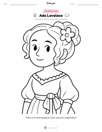Ada Lovelace coloring page for kids