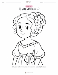 Ada Lovelace kleurplaat voor kinderen