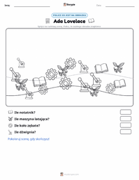 Podgląd drukowalnego arkusza ćwiczeń Ada Lovelace