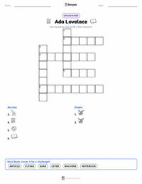 Ada Lovelace printable worksheet preview