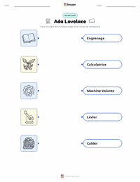 Feuille de travail imprimable Ada Lovelace pour les enfants