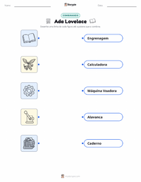 Folha de atividades imprimível Ada Lovelace para crianças