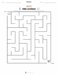 Ada Lovelace afdrukbare werkblad voorbeeld