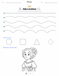 Aperçu de la feuille de travail imprimable Ada Lovelace