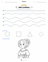 Ada Lovelace yazdırılabilir çalışma sayfası önizlemesi