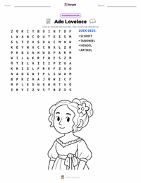 Ada Lovelace afdrukbare werkblad voorbeeld
