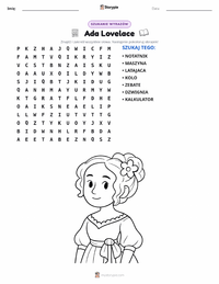 Podgląd drukowalnego arkusza ćwiczeń Ada Lovelace