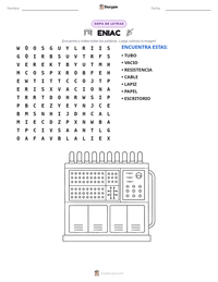 Vista previa de la hoja de trabajo imprimible de ENIAC
