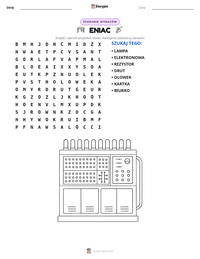 Podgląd drukowalnego arkusza ćwiczeń ENIAC