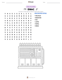 Prévia da folha de atividades imprimível ENIAC