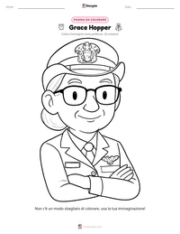 Pagina da colorare di Grace Hopper per bambini
