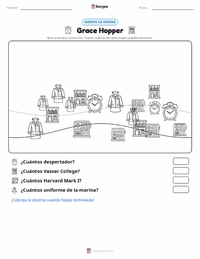Vista previa de la hoja de trabajo imprimible de Grace Hopper