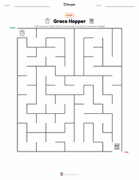 Grace Hopper printable worksheet preview