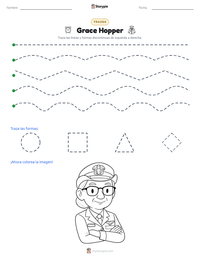 Vista previa de la hoja de trabajo imprimible de Grace Hopper