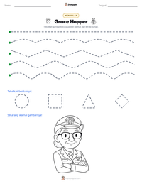 Prabaca lembar kerja cetak Grace Hopper