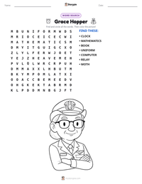 Grace Hopper printable worksheet preview